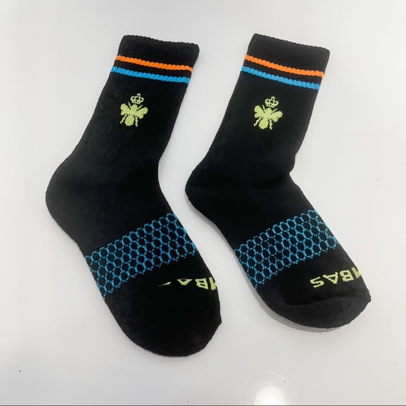Bombas Accessories - 🦋🌙 NWT BOMBAS | Black Blue Orange Striped Mid Calf Performance Socks Sma…